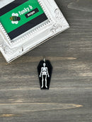 Skeleton in a Black Coffin Acrylic Charm