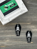 Skeleton in a Black Coffin Acrylic Charm