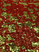 Red Lace and Green Glitter Sheet