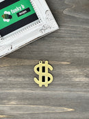 Gold Mirrored Dollar Sign Acrylic Charm