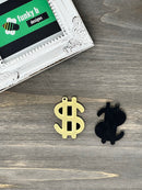 Gold Mirrored Dollar Sign Acrylic Charm