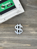 Silver Mirrored Dollar Sign Acrylic Charm