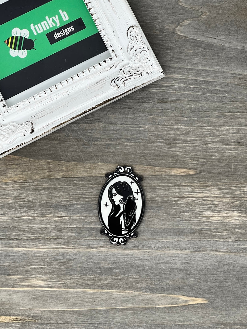 Witch and Raven Cameo Acrylic Charm