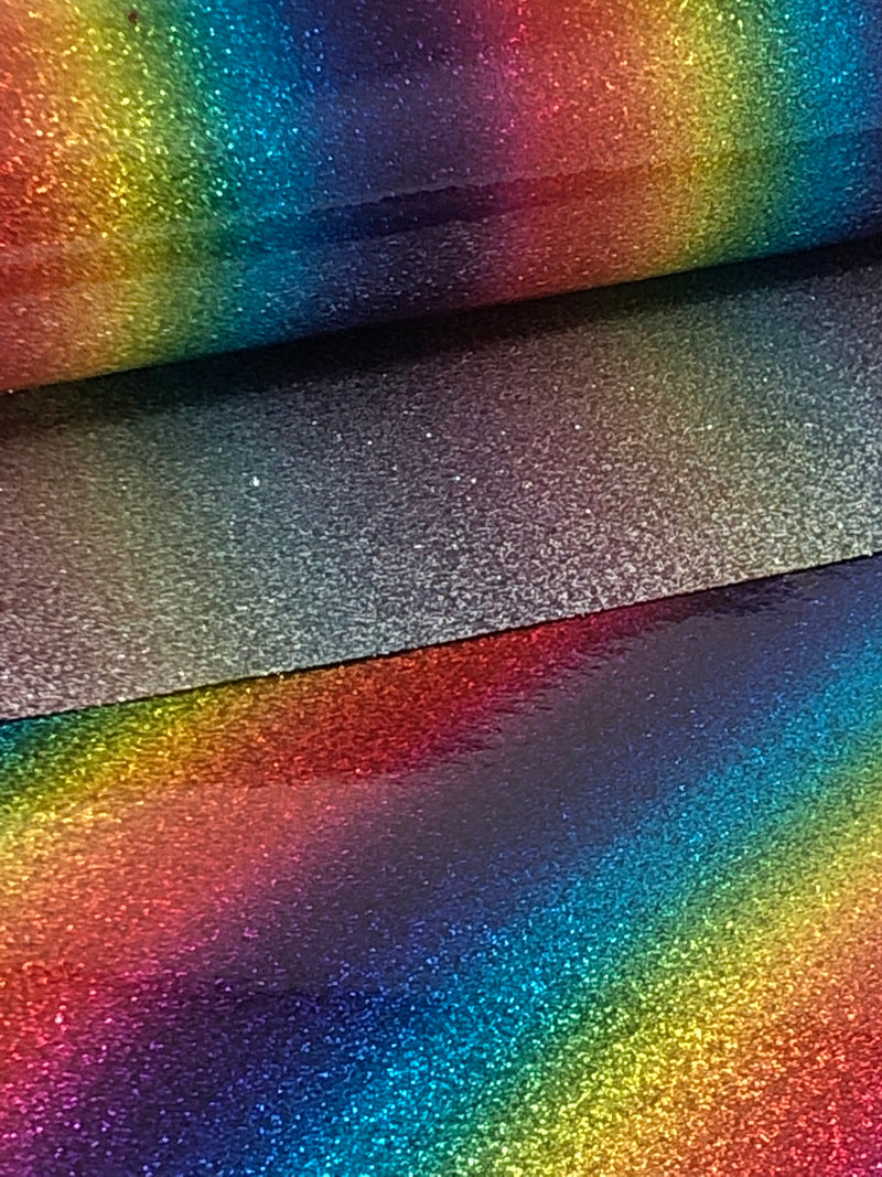 Rainbow and Silver Glitter Double Sided Jelly Sheet