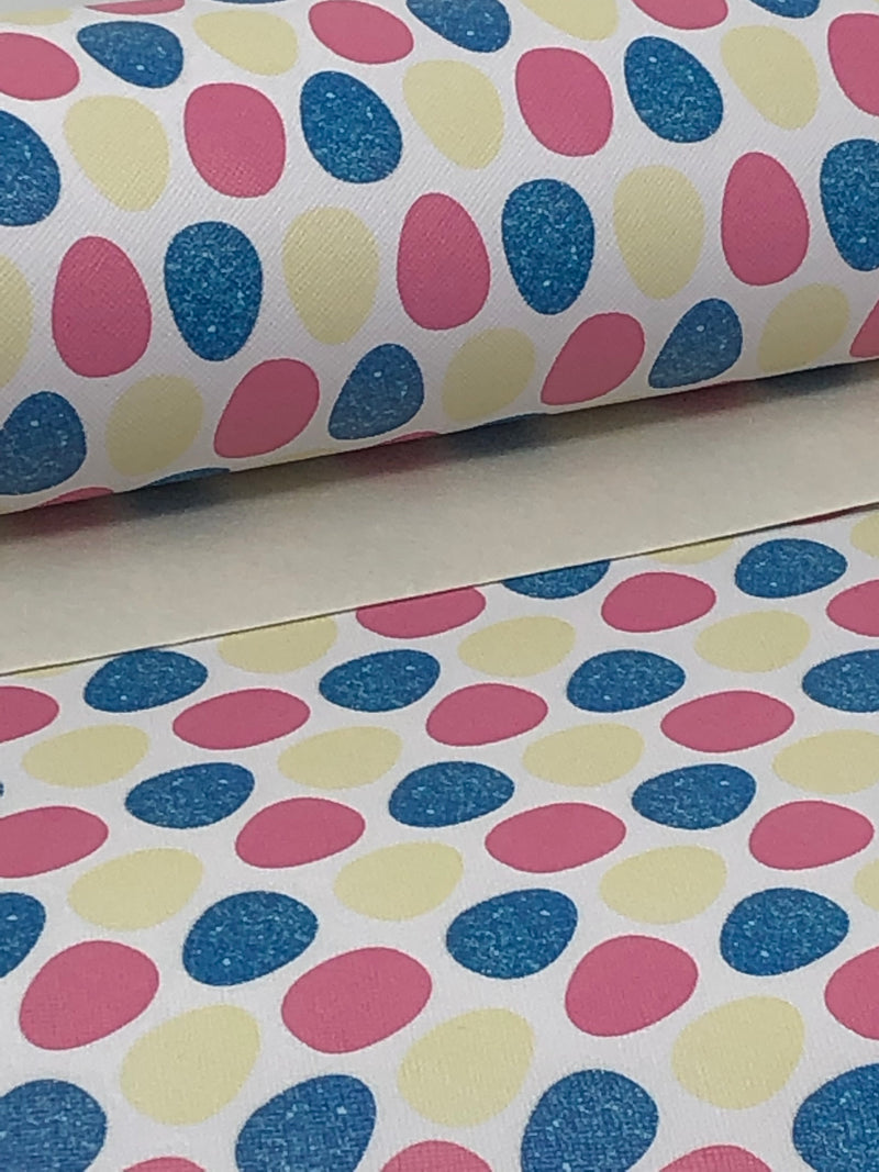 Pastel Easter Eggs Faux Leather Sheet