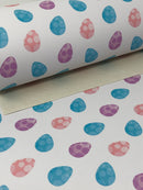 White Easter Eggs Faux Leather Sheet