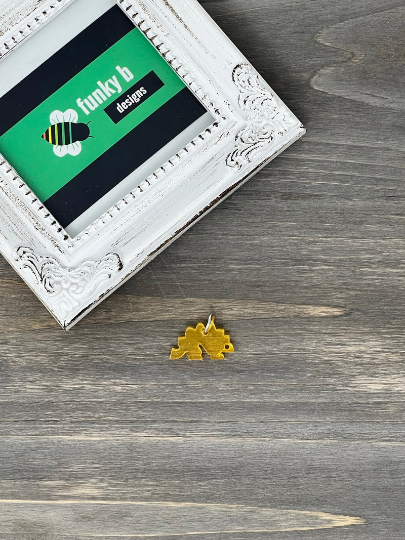 Yellow Stegosaurus Acrylic Charm