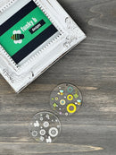 Clear Floral Bees Acrylic Charm