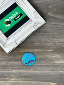 Blue and Pink Abstract Circle Acrylic Charm