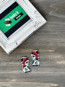 Red Rose La Catrina Acrylic Charm