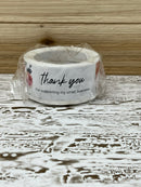 1" x 3" Floral Thank You Stickers (roll of 120)