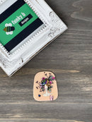 Peach Floral Woman Acrylic Charm