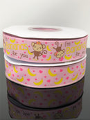7/8” USDR Bananas For You Ribbon - Pearl Pink