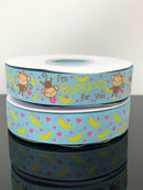 7/8” USDR Bananas For You Ribbon - Ocean Blue