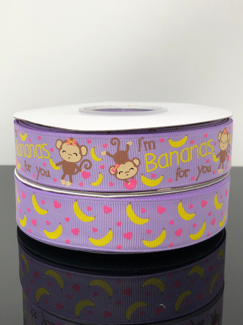 7/8” USDR Bananas For You Ribbon - Light Orchid