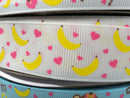 7/8” USDR Bananas For You Ribbon - White