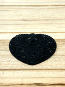 Large Black Rhinestone Heart Pendant