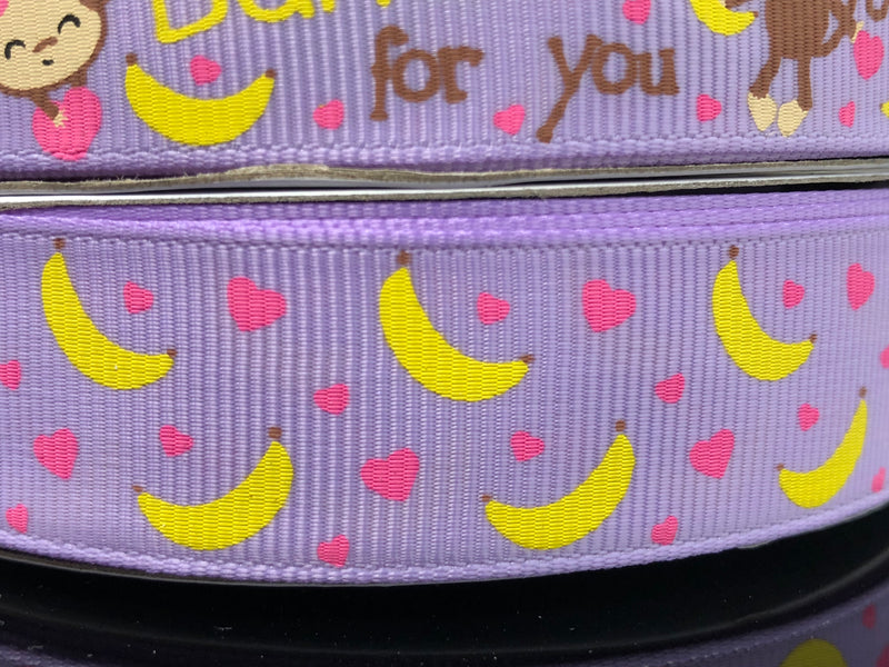 7/8” USDR Bananas For You Ribbon - Light Orchid
