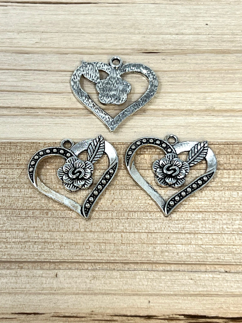 Floral Heart Charm