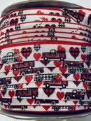 Valentine's Day Truck Fold Over Elastic