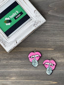 Skeleton Hand Lips Acrylic Charm