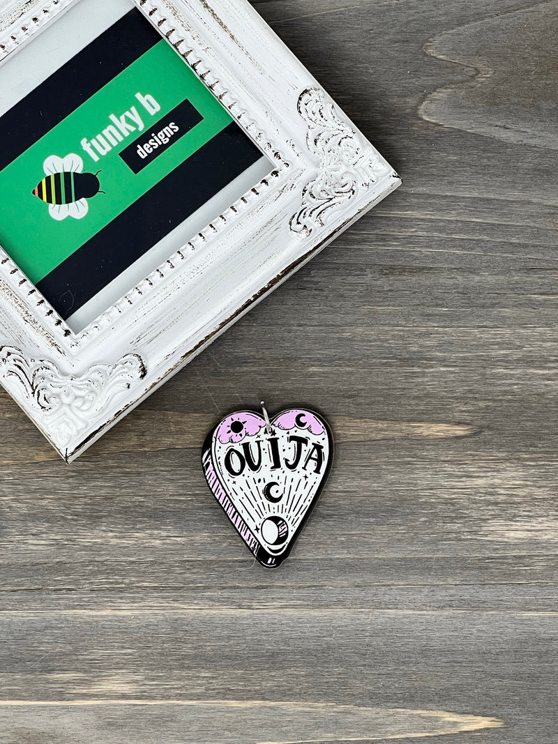 Pink and White Planchette Acrylic Charm