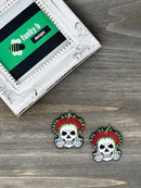 Crown of Roses Skull Acrylic Charm