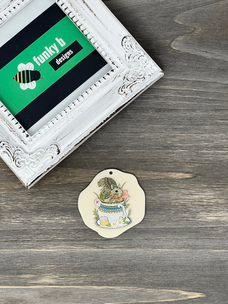 Teapot Squirrel Acrylic Charm