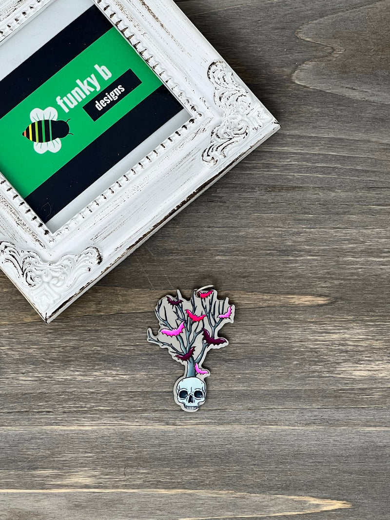 Skull Tree Acrylic Charm