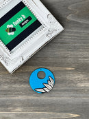 Blue Floral Hollow Circle Acrylic Charm