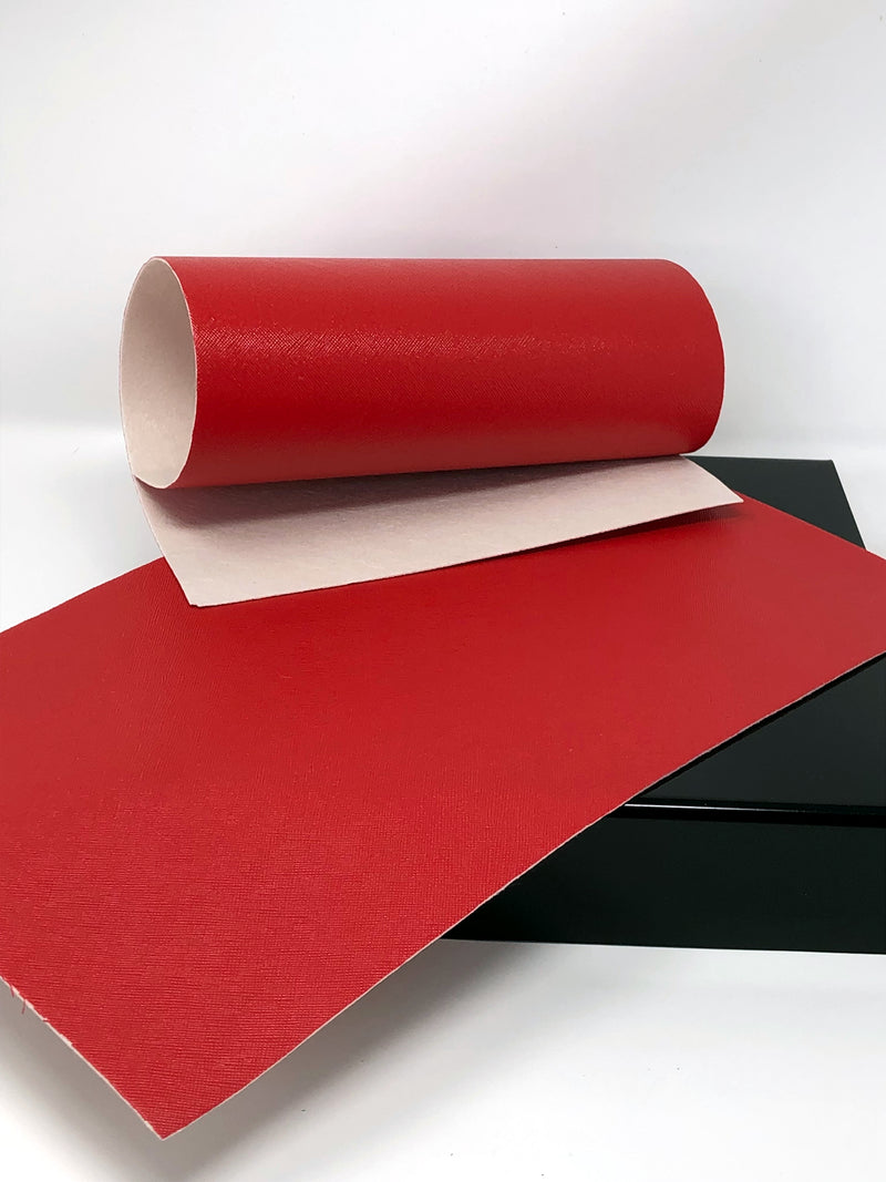 Solid Red Faux Leather Sheet