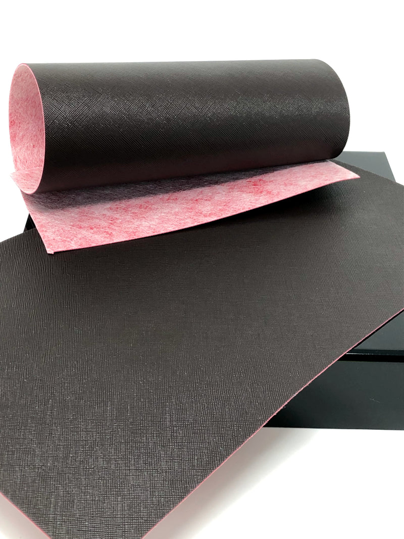 Solid Red Based Black Faux Leather Sheet