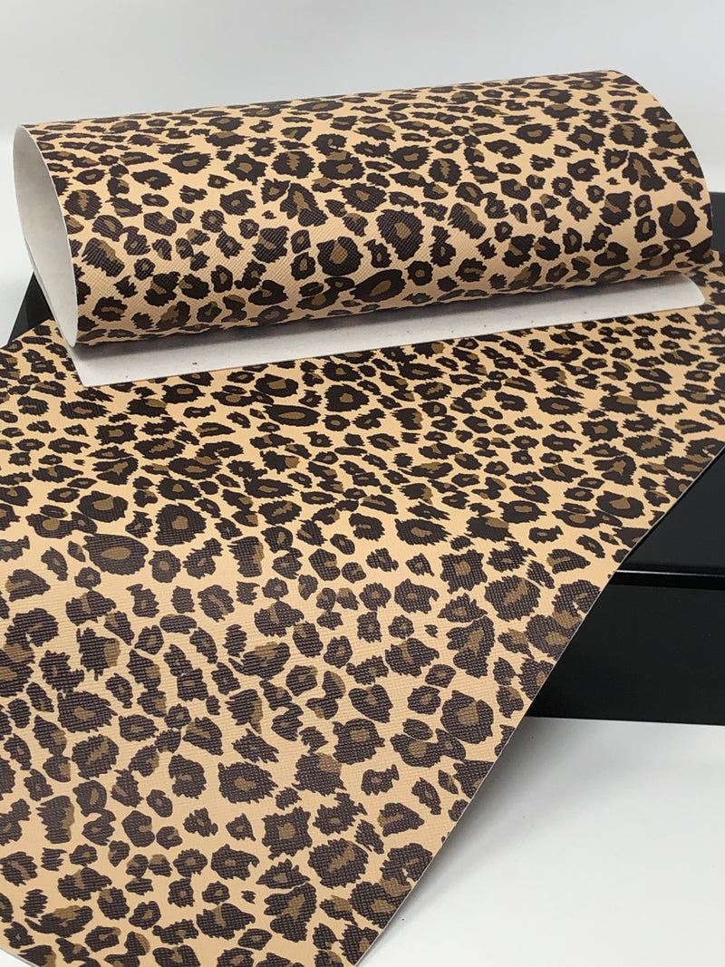 Leopard Print Faux Leather Sheet