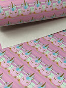 Pink Unipumpkin Faux Leather Sheet