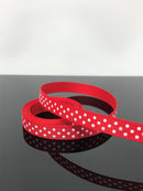 3/8” Red Swiss Dot Ribbon