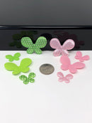 Pink and Green Butterfly Applique Set