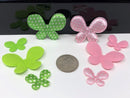 Pink and Green Butterfly Applique Set