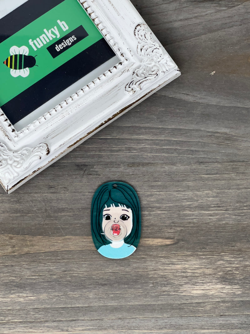 Bubble Gum Girl Acrylic Charm