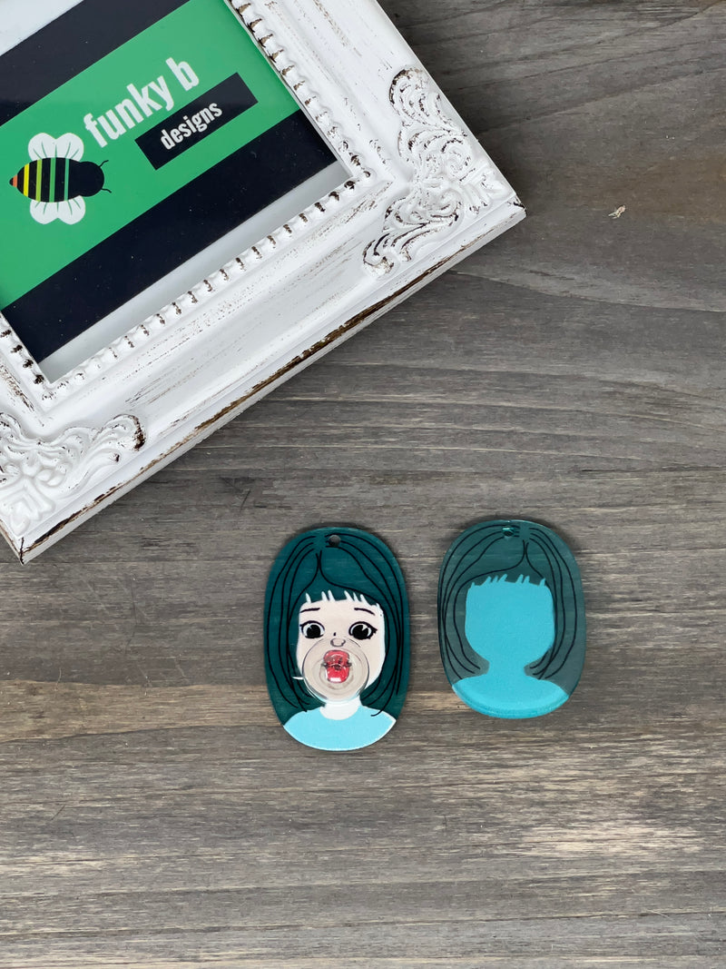 Bubble Gum Girl Acrylic Charm