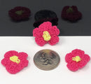 Hot Pink Crocheted Flower - Pack of 5