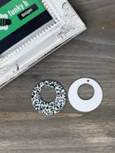 White Leopard Circle Acrylic Charm