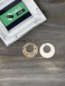 Tan Leopard Circle Acrylic Charm