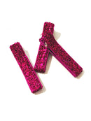 Glitter and Velvet Lined Alligator Clips - Pack of 3