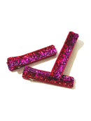 Glitter and Velvet Lined Alligator Clips - Pack of 3