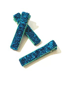 Glitter and Velvet Lined Alligator Clips - Pack of 3
