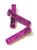 Glitter and Velvet Lined Alligator Clips - Pack of 3