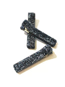 Glitter and Velvet Lined Alligator Clips - Pack of 3