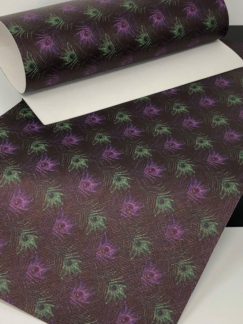 Purple and Green Peacock Feathers Sheet