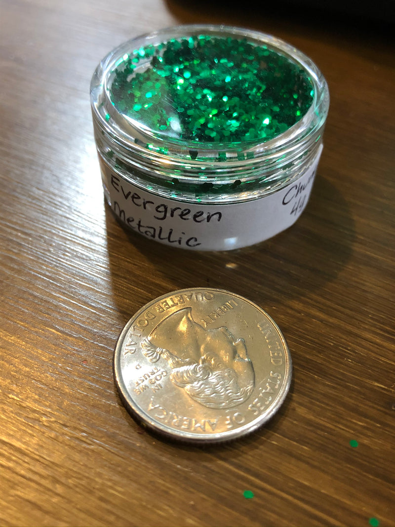 Evergreen Chunky Metallic Glitter 4g jar