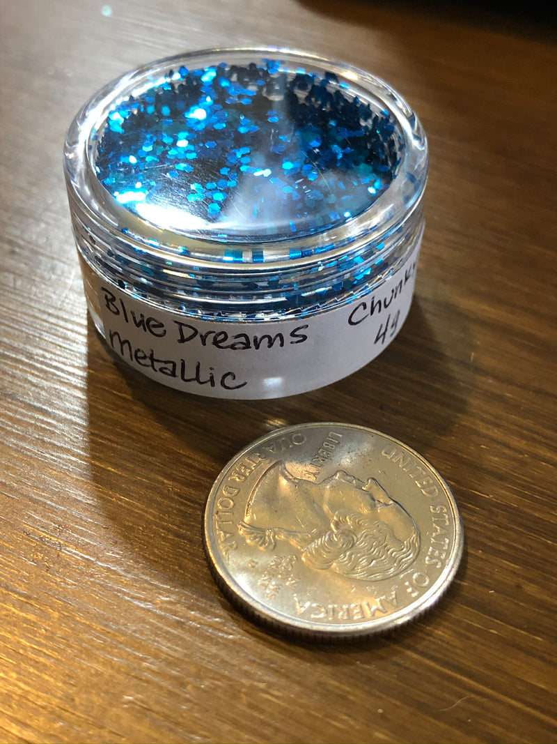 Blue Dreams Chunky Metallic Glitter 4g jar
